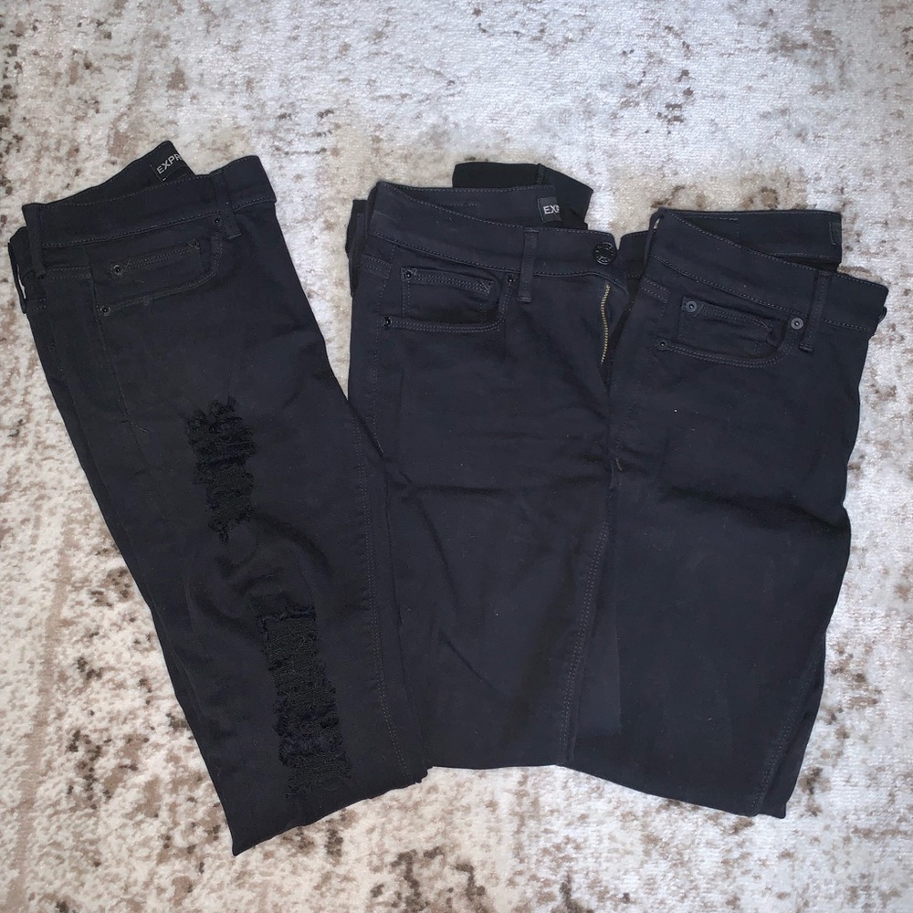 Express black jeans. First pair is distressed. Al size 4. Barely worn